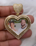 High Quality Baguette Heart Photo Necklace/ Non Tarnish  hypoallergenic W/ Cz diamonds