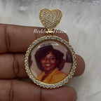 High Quality Heart Bail Photo Necklace/ Non Tarnish  hypoallergenic W/ Cz diamonds
