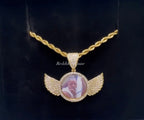 Wing High Quality 14k Gold Photo Necklace/Non Tarnish Hypoallergenic