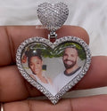 High Quality Heart Photo Necklace/ Non Tarnish  hypoallergenic W/ Cz diamonds