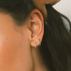 Waterproof/non tarnish Birthstone Hoop Earrings