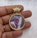 High Quality Crown Bail Photo Necklace/ Non Tarnish  hypoallergenic W/ Cz diamonds