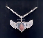 Heart Wing High Quality 14k Gold Photo Necklace/Non Tarnish Hypoallergenic