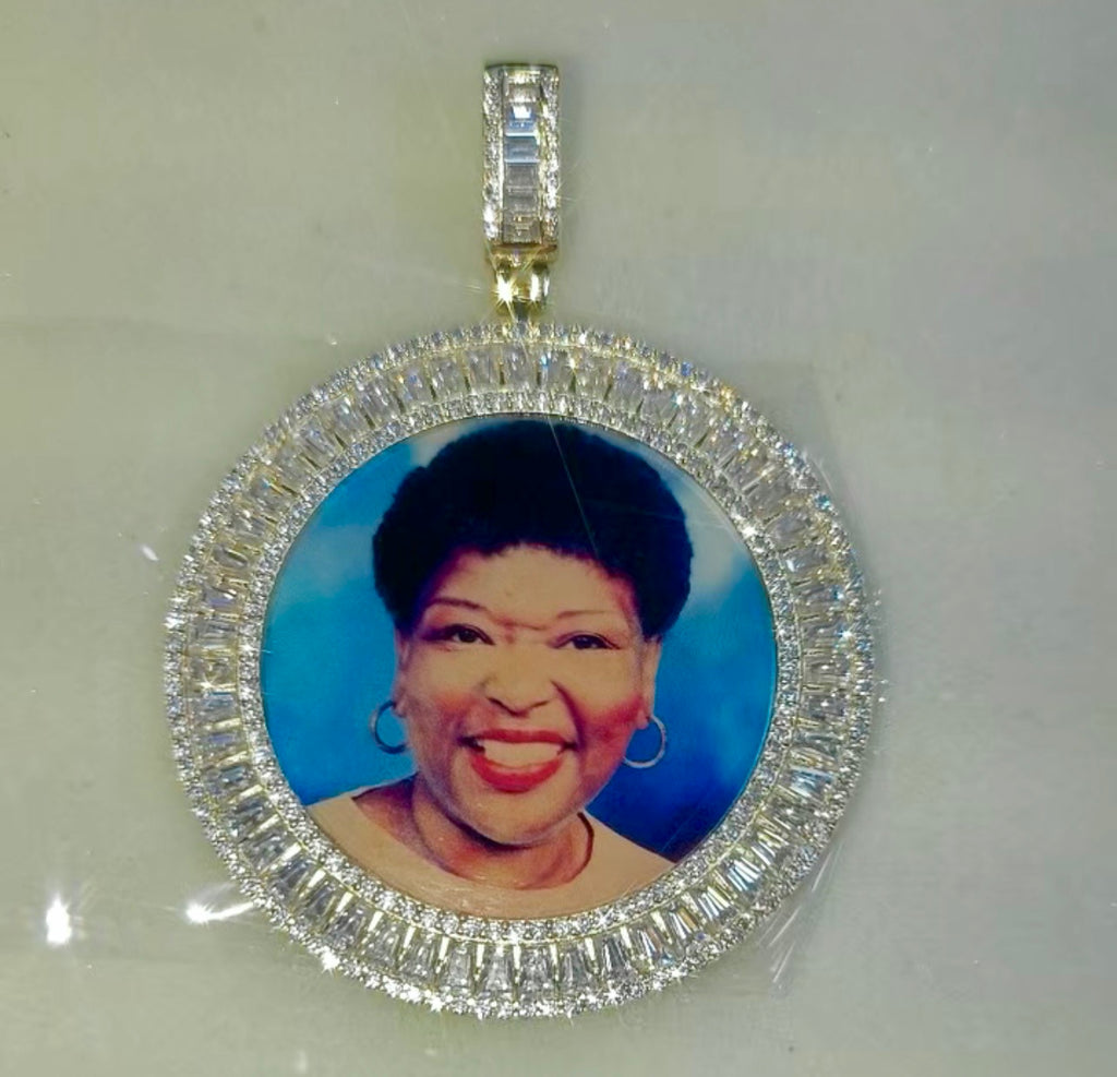 Baguette Round 55mm Photo Pendant
