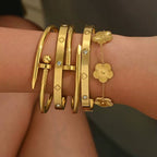 Waterproof/non tarnish Multi bracelet Set of 5