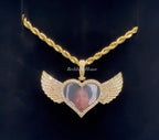Heart Wing High Quality 14k Gold Photo Necklace/Non Tarnish Hypoallergenic