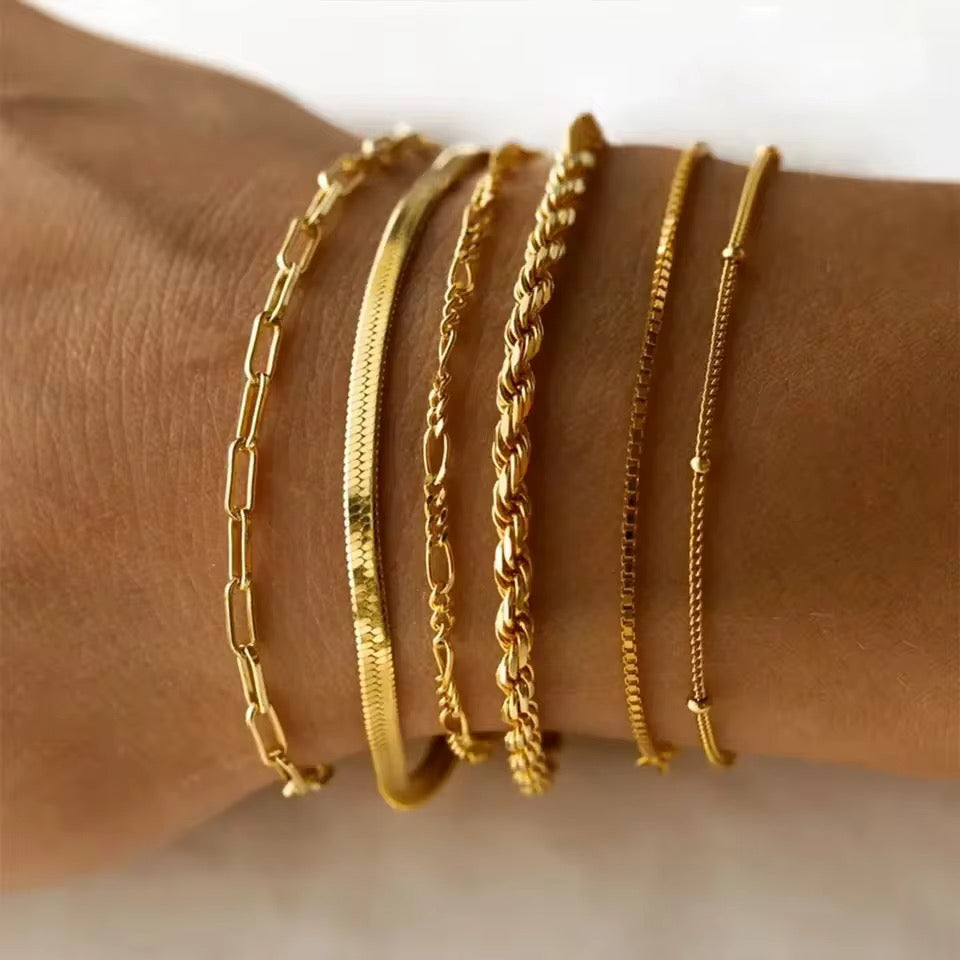Waterproof/non tarnish Multi Bracelet Set