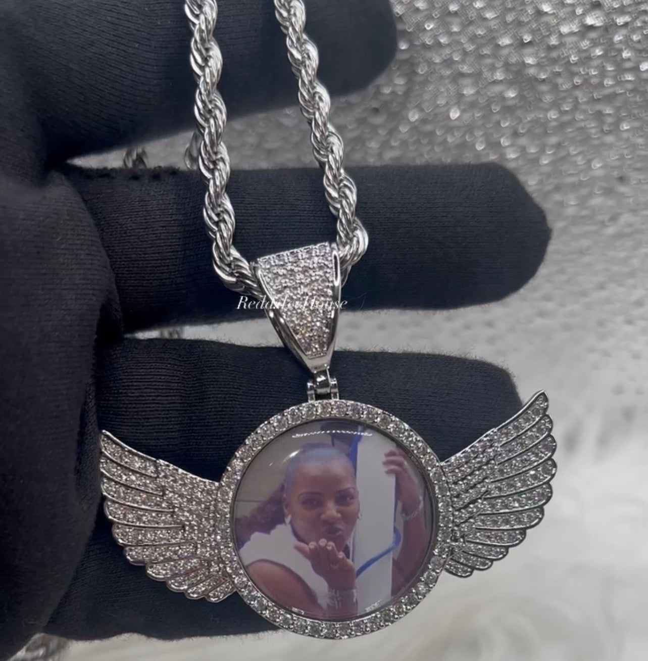 Wing High Quality 14k Gold Photo Necklace/Non Tarnish Hypoallergenic