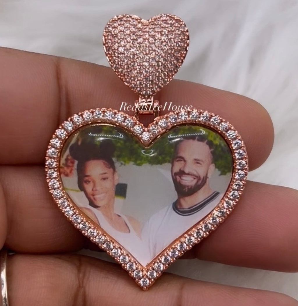 Valentines Day Special Heart Photo Pendant Forever Rose Box