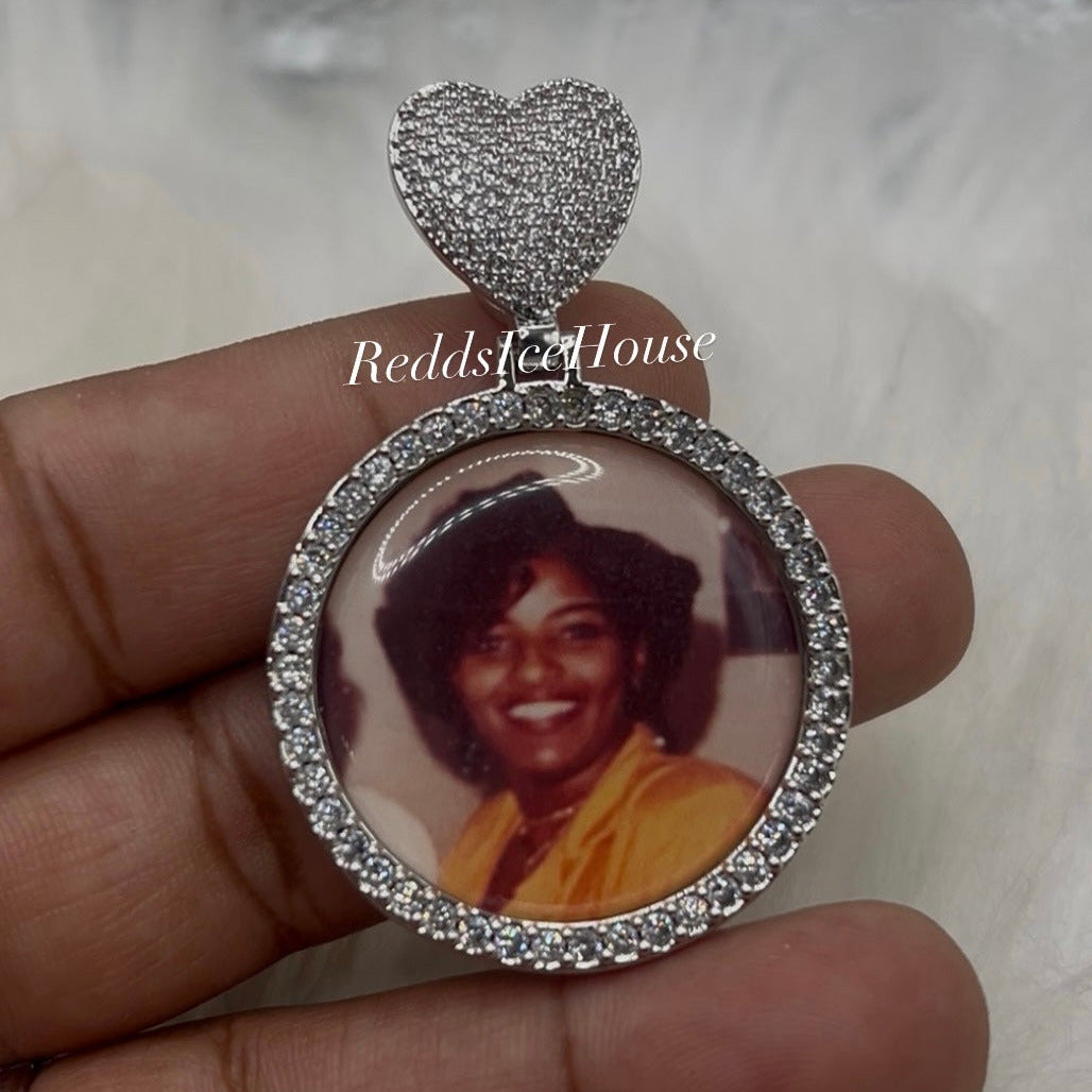 High Quality 14k Gold Heart Bail Photo Necklace/Non Tarnish Hypoallergenic