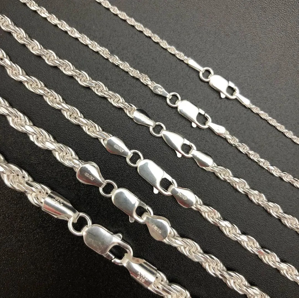 Solid 925 Silver Rope Chain
