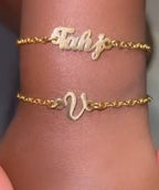 Baby/Kids High Quality Waterproof Gold Cuban Link Name Bracelet