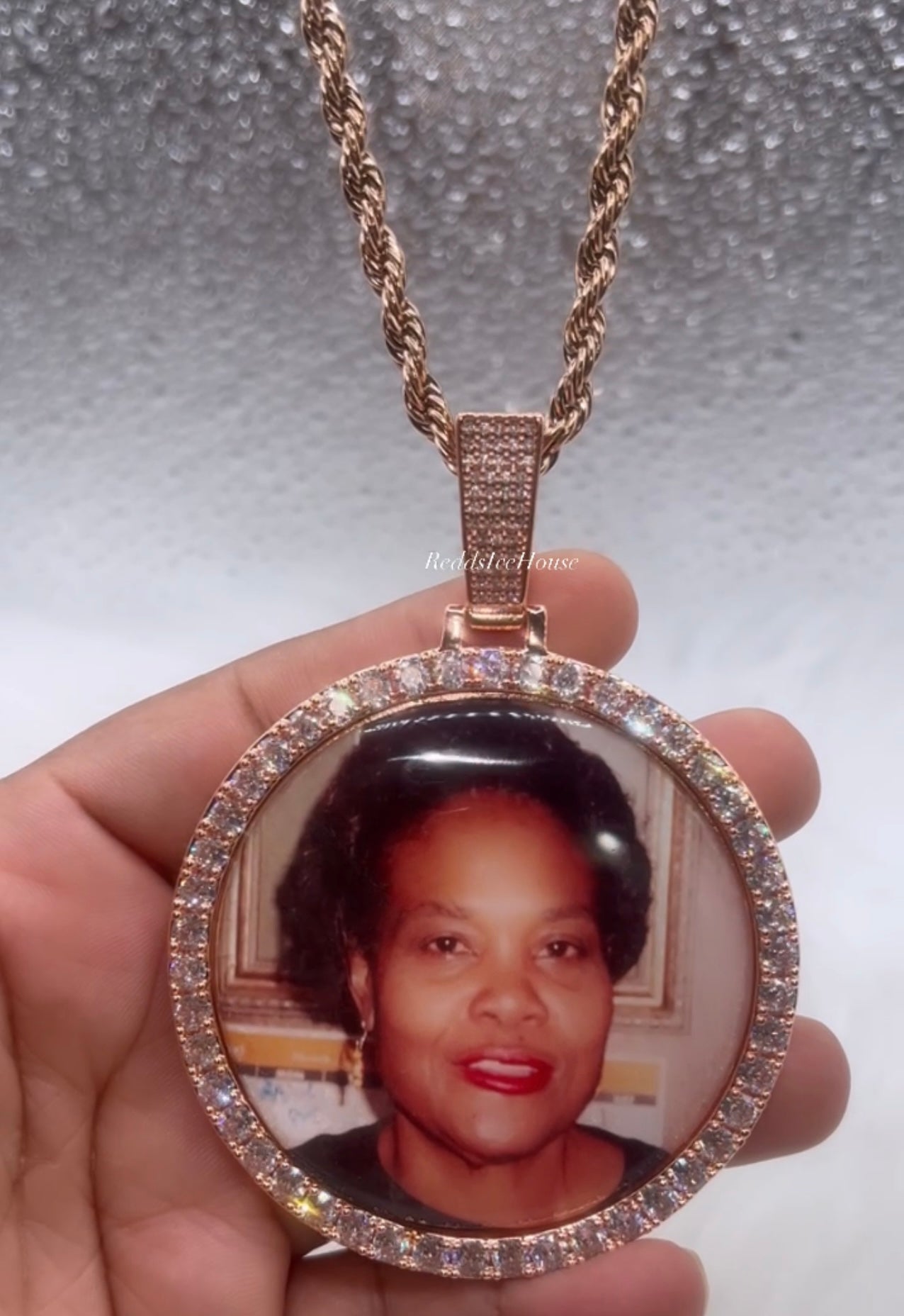 High Quality 68mm Block Bail Photo Necklace/ Non Tarnish hypoallergenic