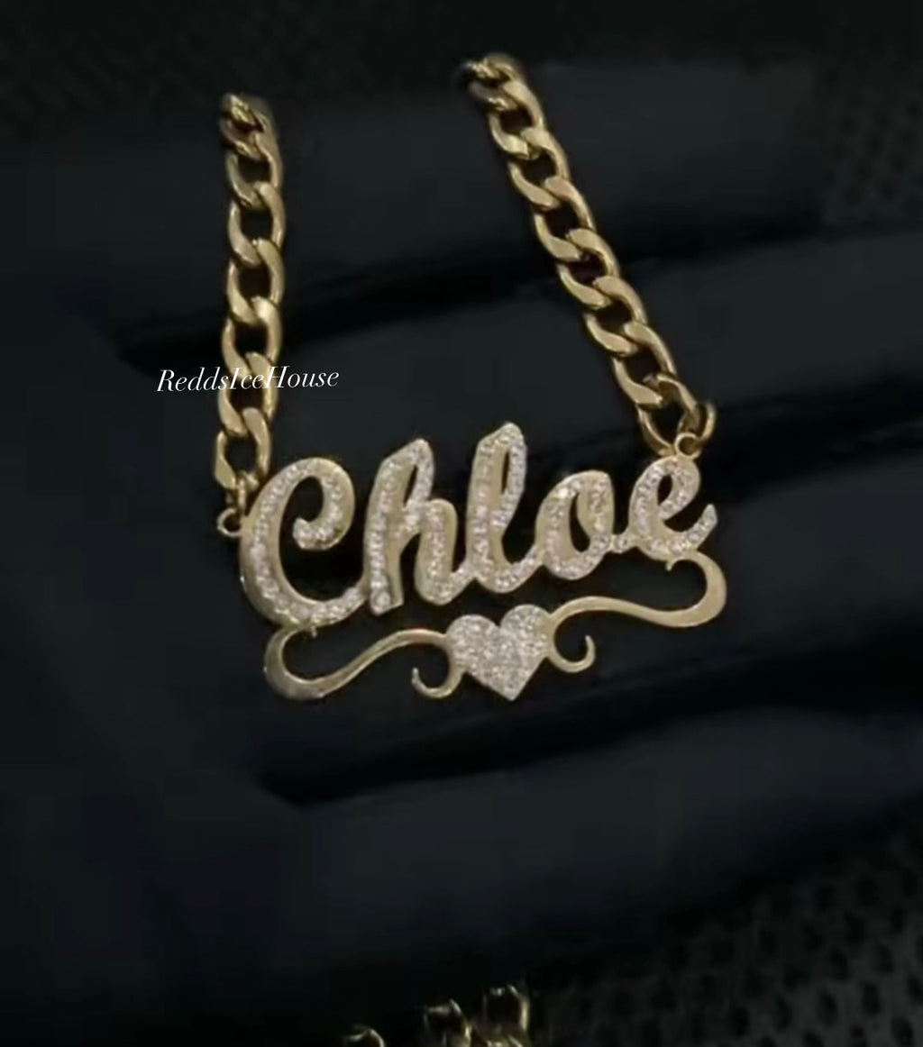Waterproof & Tarnish Resistant Name Cuban Link Necklace(Customize)