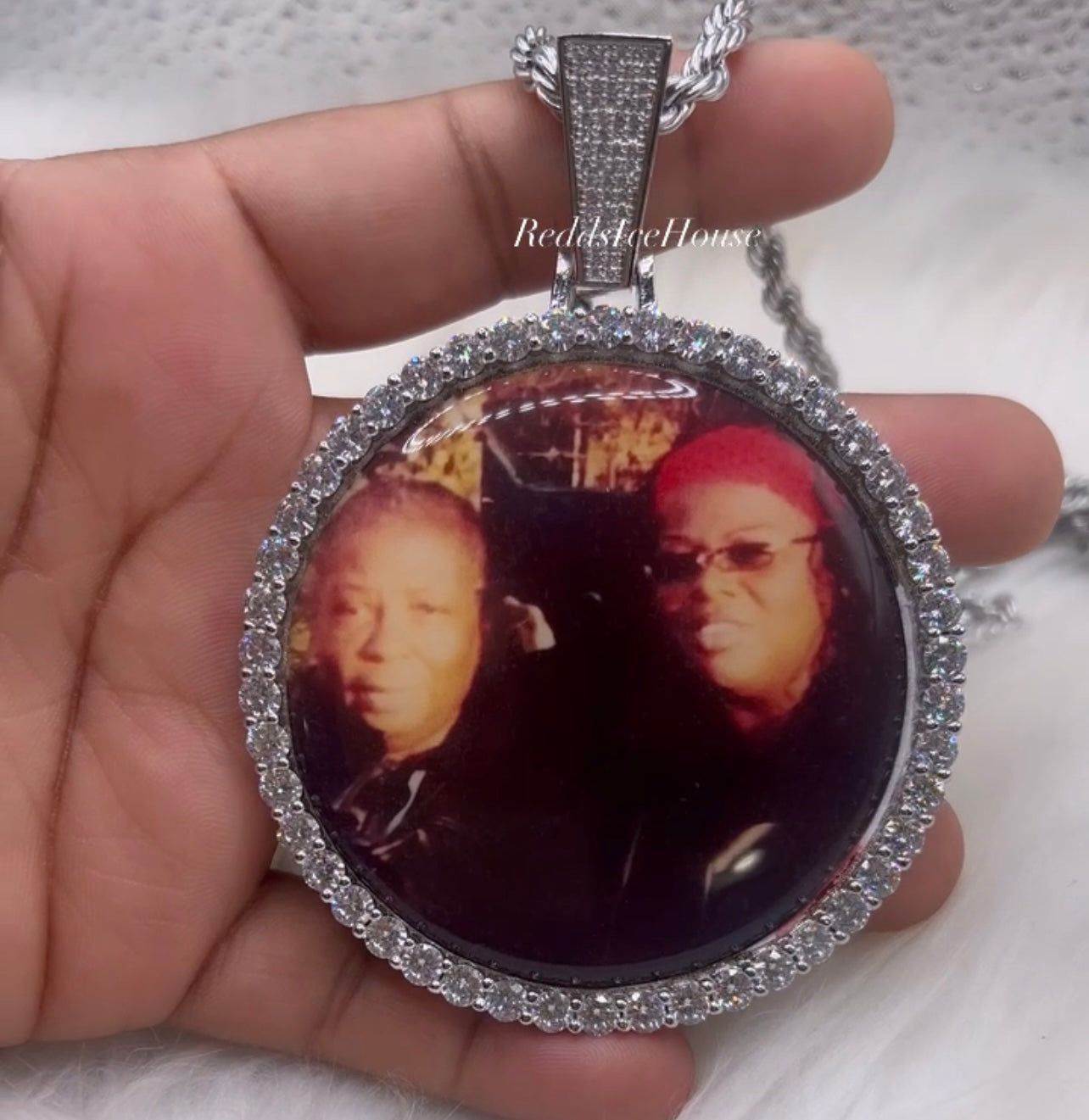 High Quality 68mm Block Bail Photo Necklace/ Non Tarnish hypoallergenic