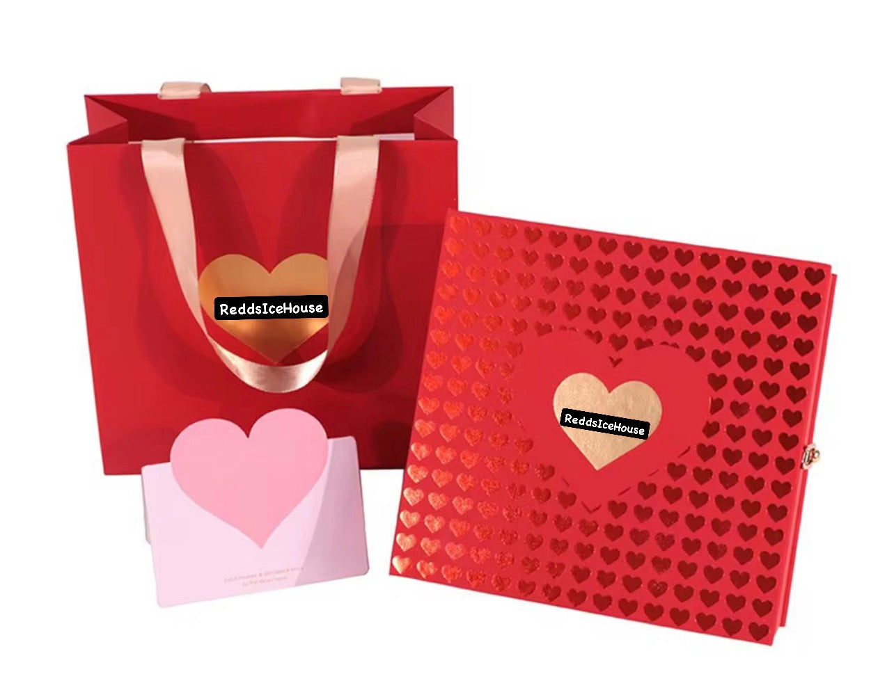 Valentines Day Special Baguette Heart Photo Pendant Forever Rose Box