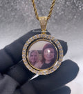 High Quality Double Sided Photo Necklace/ Non Tarnish  hypoallergenic W/ Cz diamonds