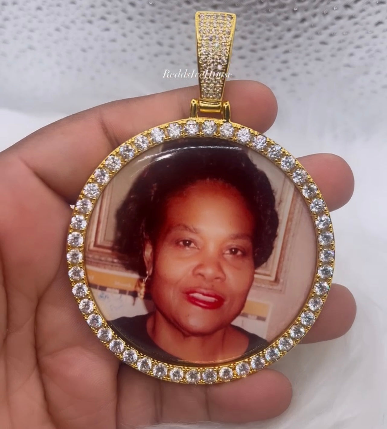 High Quality 68mm Block Bail Photo Necklace/ Non Tarnish hypoallergenic