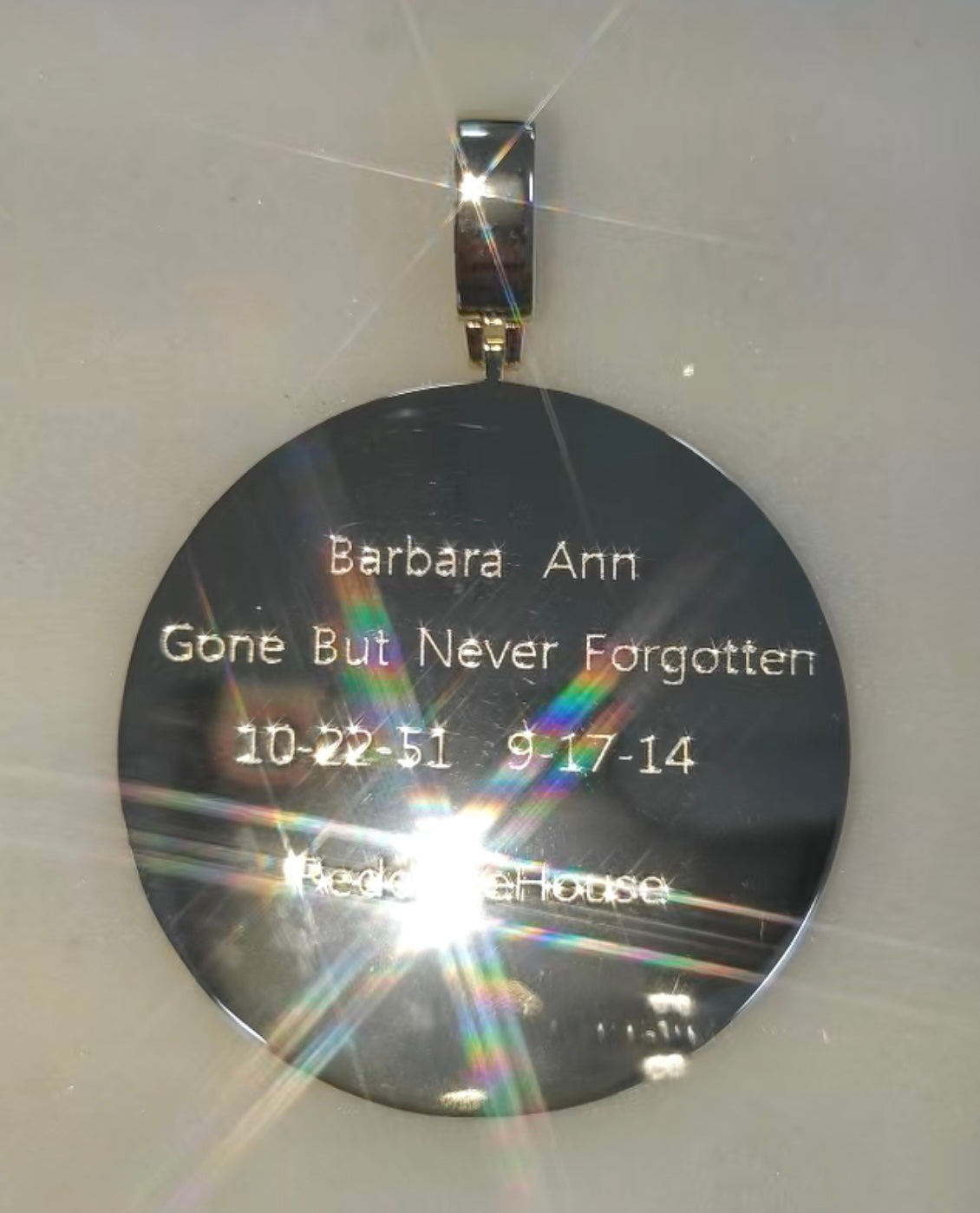 Baguette Round 55mm Photo Pendant