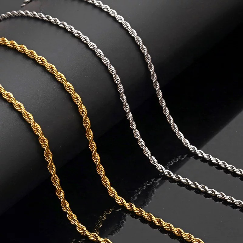 3mm Hypoallergenic High quality Tarnish Resistance Rope Chain