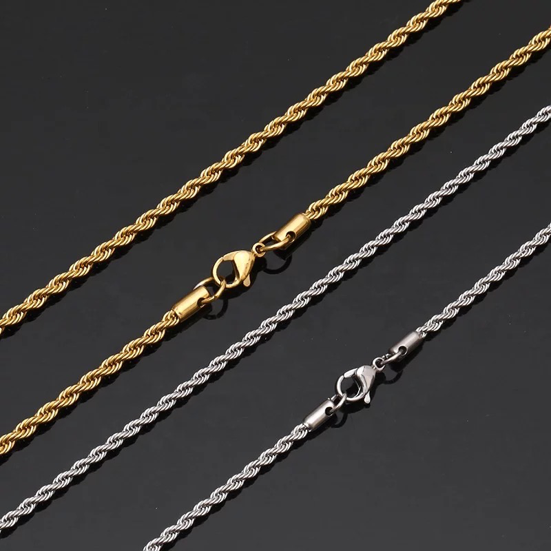3mm Hypoallergenic High quality Tarnish Resistance Rope Chain