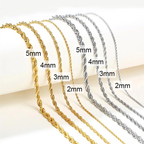 5mm Hypoallergenic High quality Tarnish Resistance Rope Chain