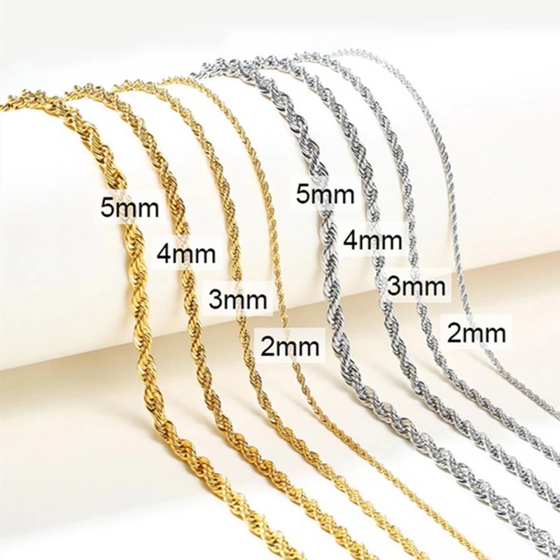 5mm Hypoallergenic High quality Tarnish Resistance Rope Chain