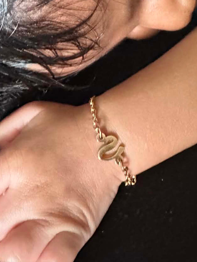 Baby/Kids High Quality Waterproof Gold Cuban Link Name Bracelet