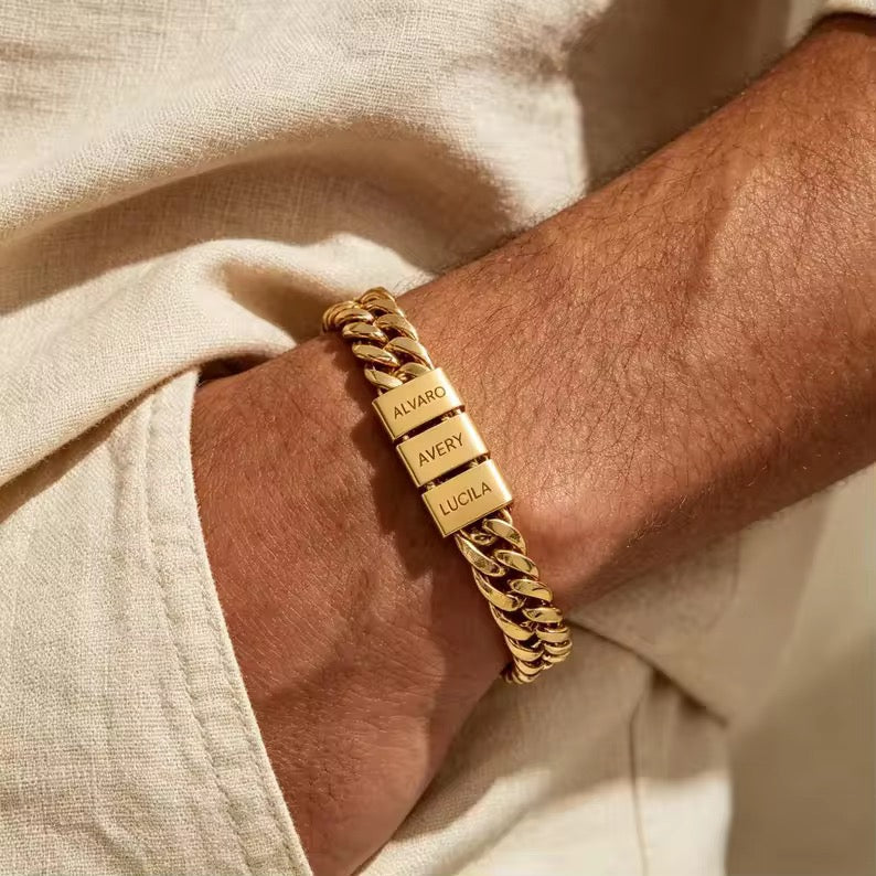 Multi Name Cuban Link Bracelet