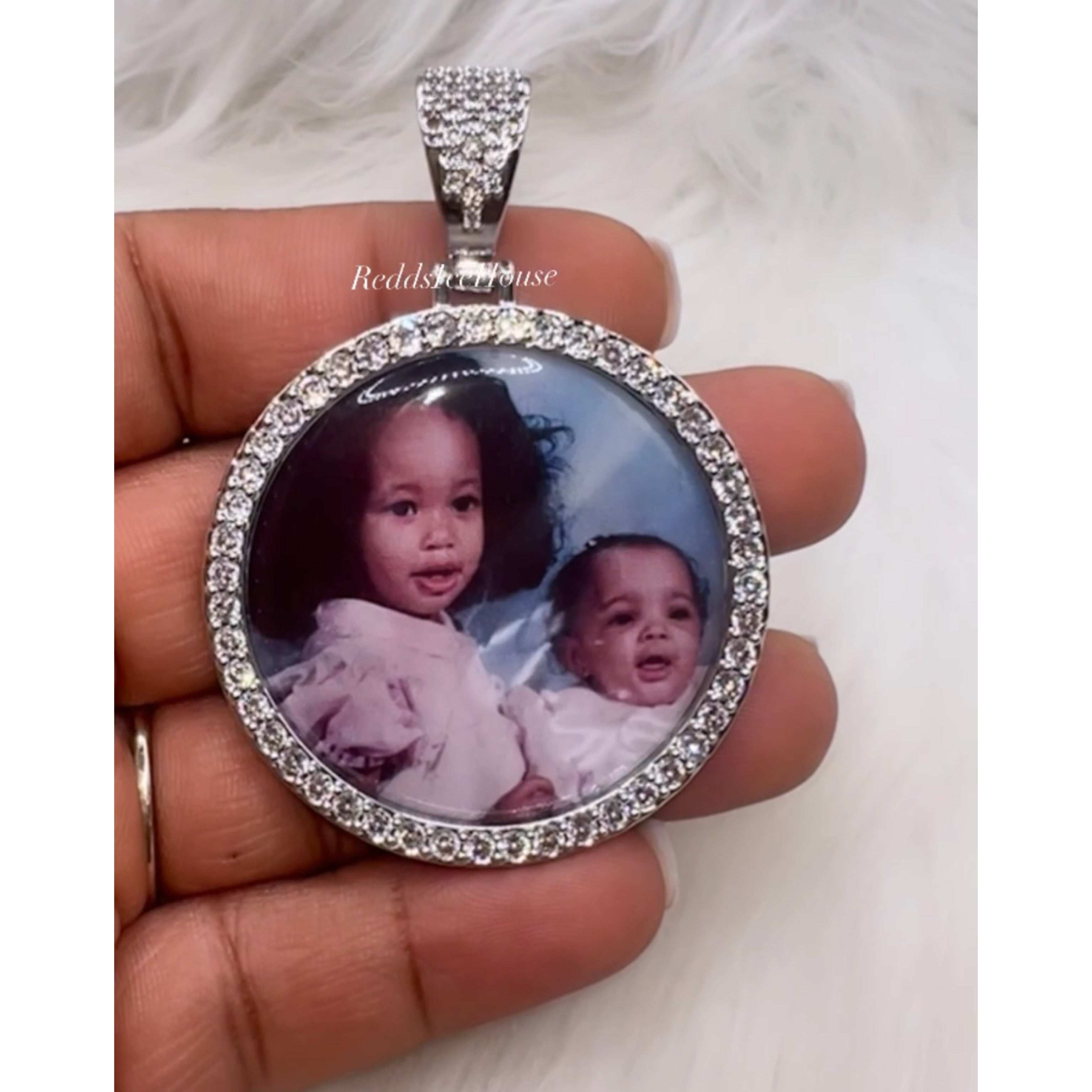 45mm High Quality 14k Gold Photo Necklace/Non Tarnish Hypoallergenic