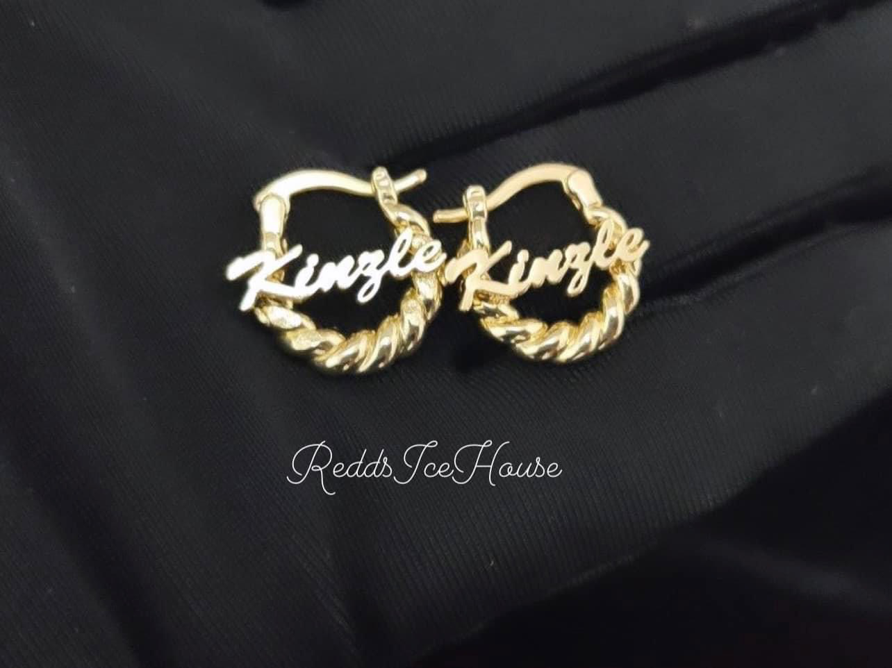 Personalized 18mm Name Mini Hoop Earrings
