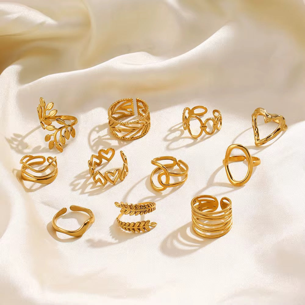 Waterproof/non tarnish Multi Ring Set