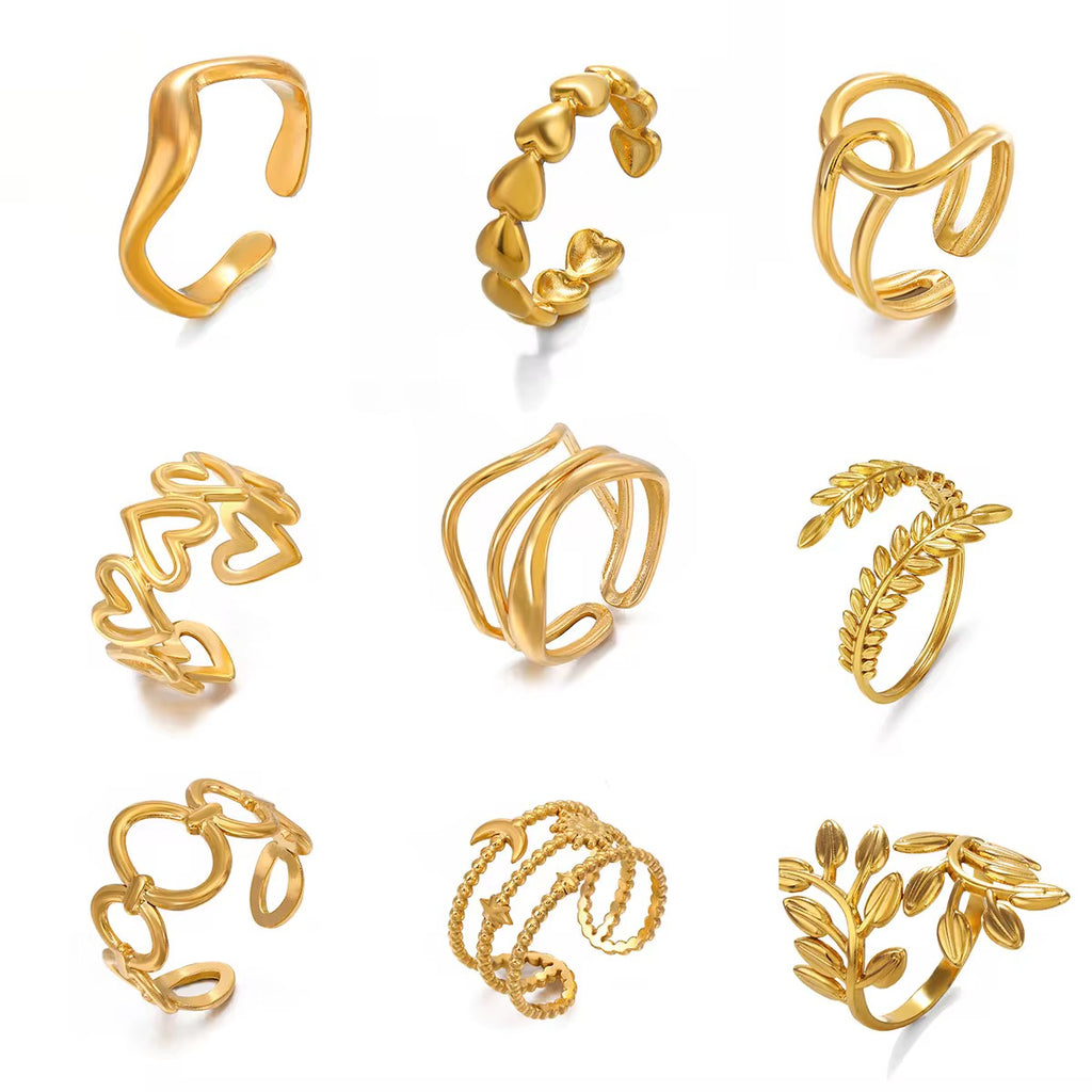 Waterproof/non tarnish Multi Ring Set