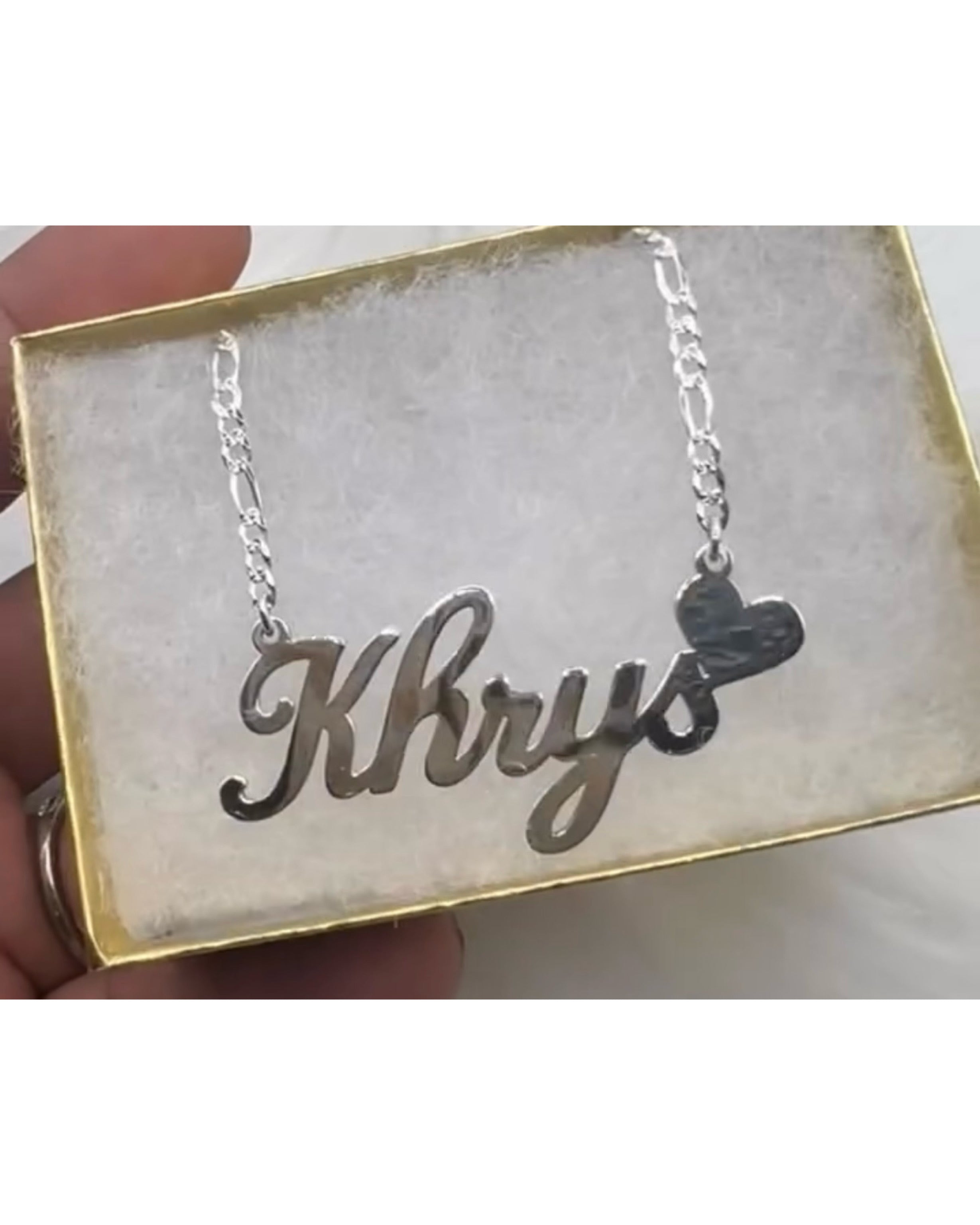 Solid 925 Silver Name Pendant with Chain