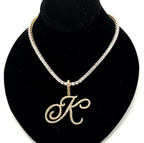 Large Script Bling Letter Necklace