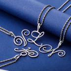 Large Script Bling Letter Necklace