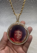High Quality Large Double Sided Photo Necklace/ Non Tarnish  hypoallergenic W/ Cz diamonds