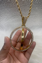 High Quality Large Double Sided Photo Necklace/ Non Tarnish  hypoallergenic W/ Cz diamonds