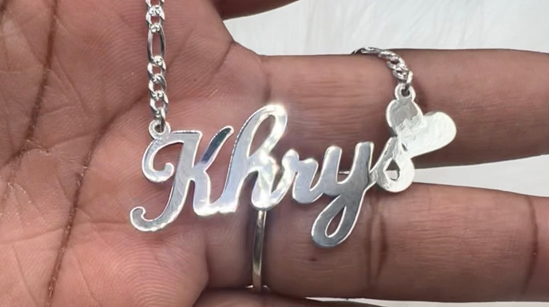 Solid 925 Silver Name Pendant with Chain