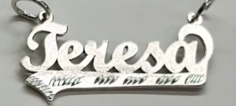 Solid 925 Silver Name Pendant with Chain