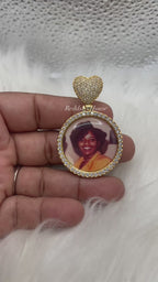High Quality Heart Bail Photo Necklace/ Non Tarnish  hypoallergenic W/ Cz diamonds
